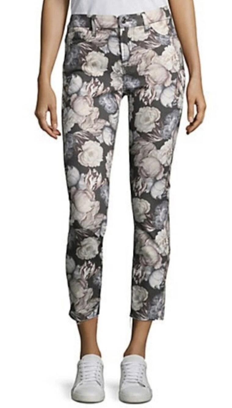7 For All Mankind Floral Skinny Ankle Jeans Women’s Size 26